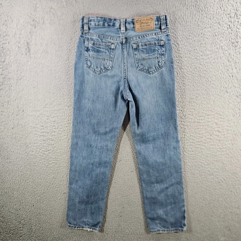 Polo Ralph Lauren Kids Jeans Size 7 Medium Wash Straight Leg Denim Dungarees